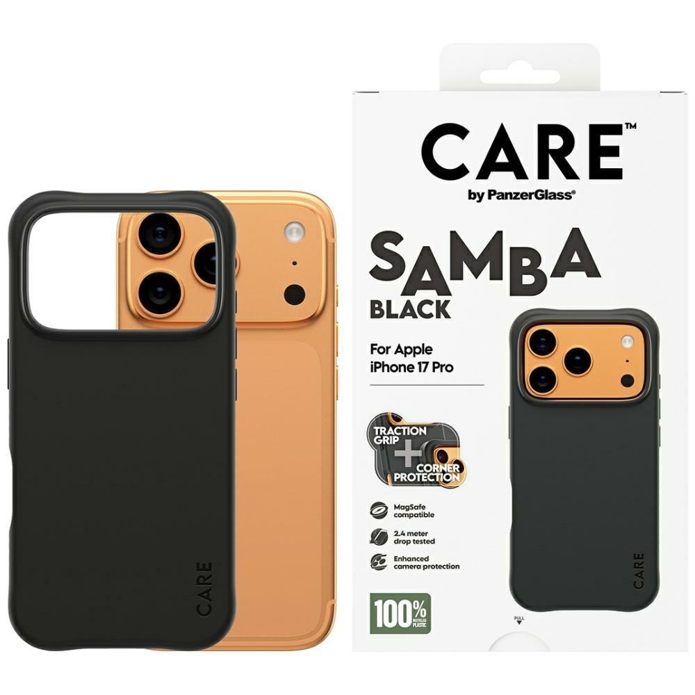 CARE by PanzerGlass Fasjonable Samba MagSafe-etui for iPhone 17 Pro - Svart