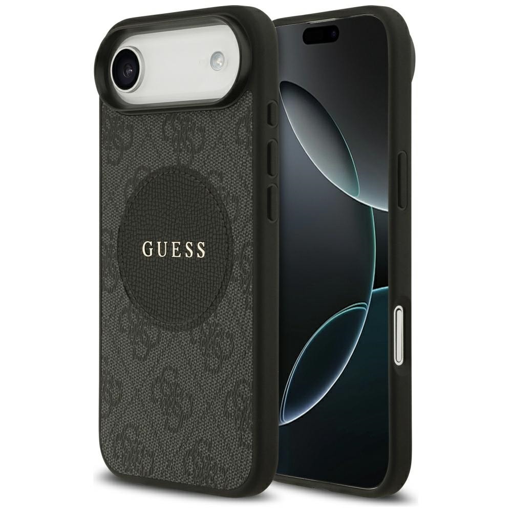 Guess 4G Circle Classic MagSafe-etui med logo for iPhone Air - svart