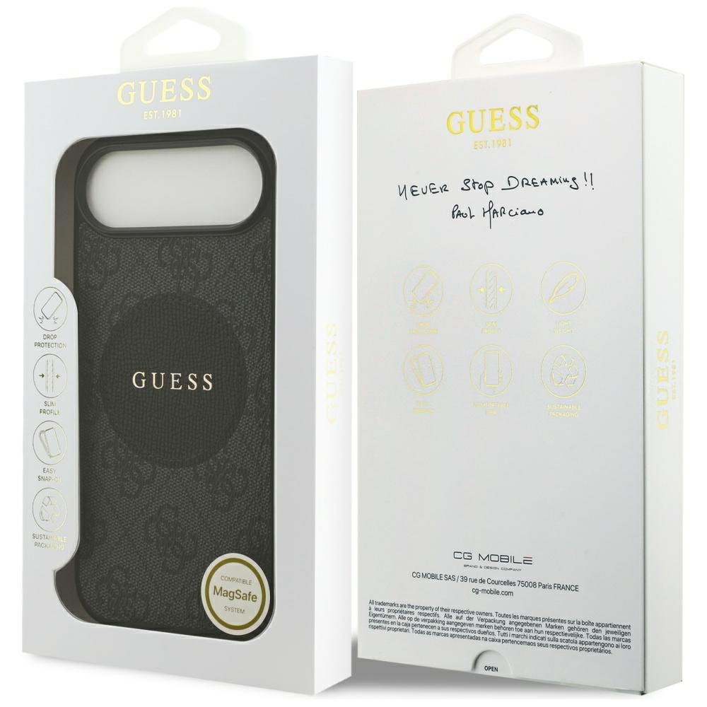 Guess 4G Circle Classic MagSafe-etui med logo for iPhone Air - svart
