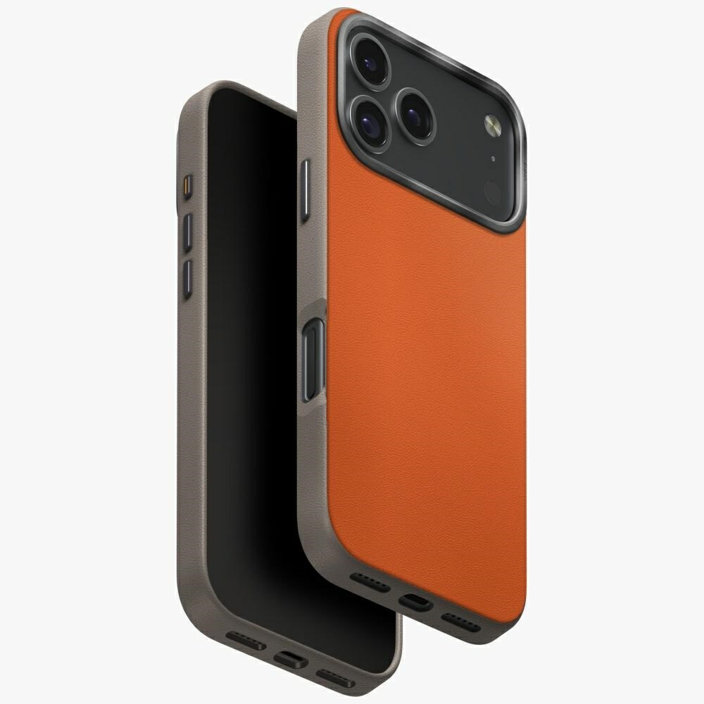 Uniq Lyden DS-etui for iPhone 17 Pro Magclick-lading - oransje-grå