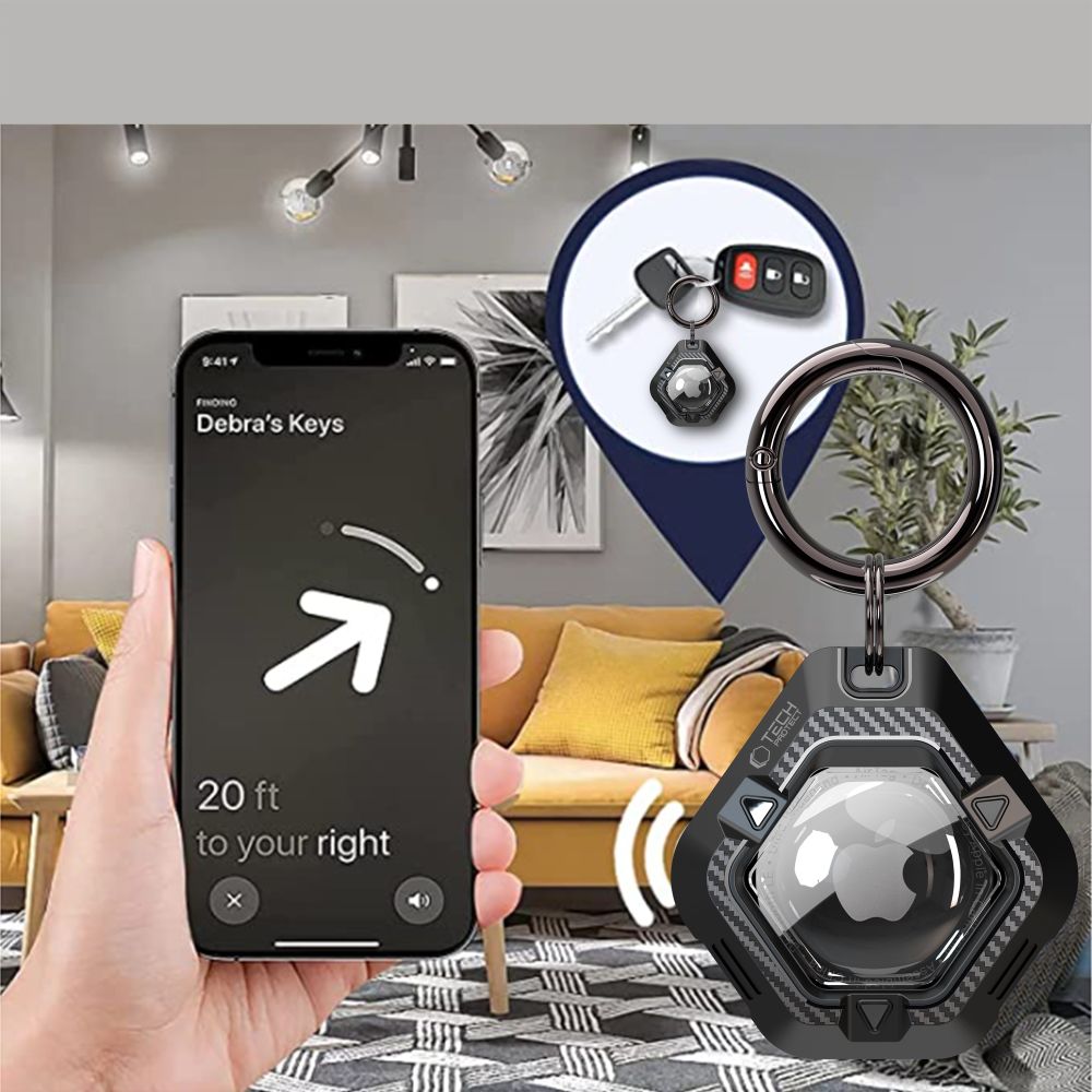 Tech-Protect Defense Case for Apple AirTag 1/2 - Svart