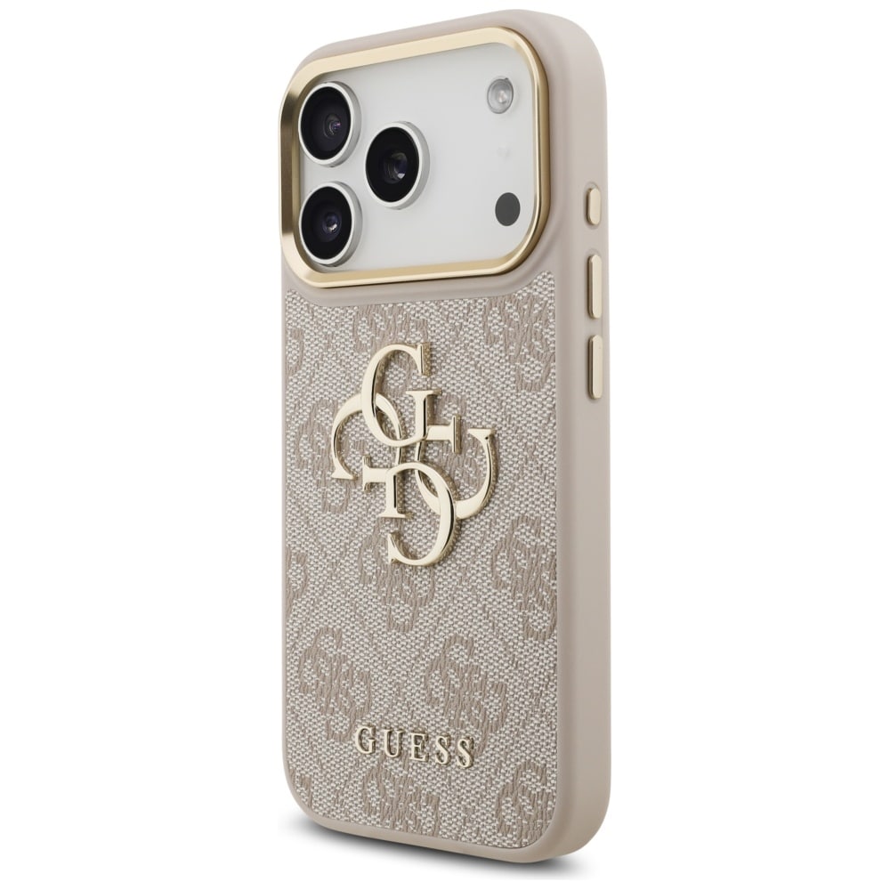 Guess 4G Big 4G Classic Logo Big Strap Metal Buttons Case for iPhone 17 Pro - Rosa
