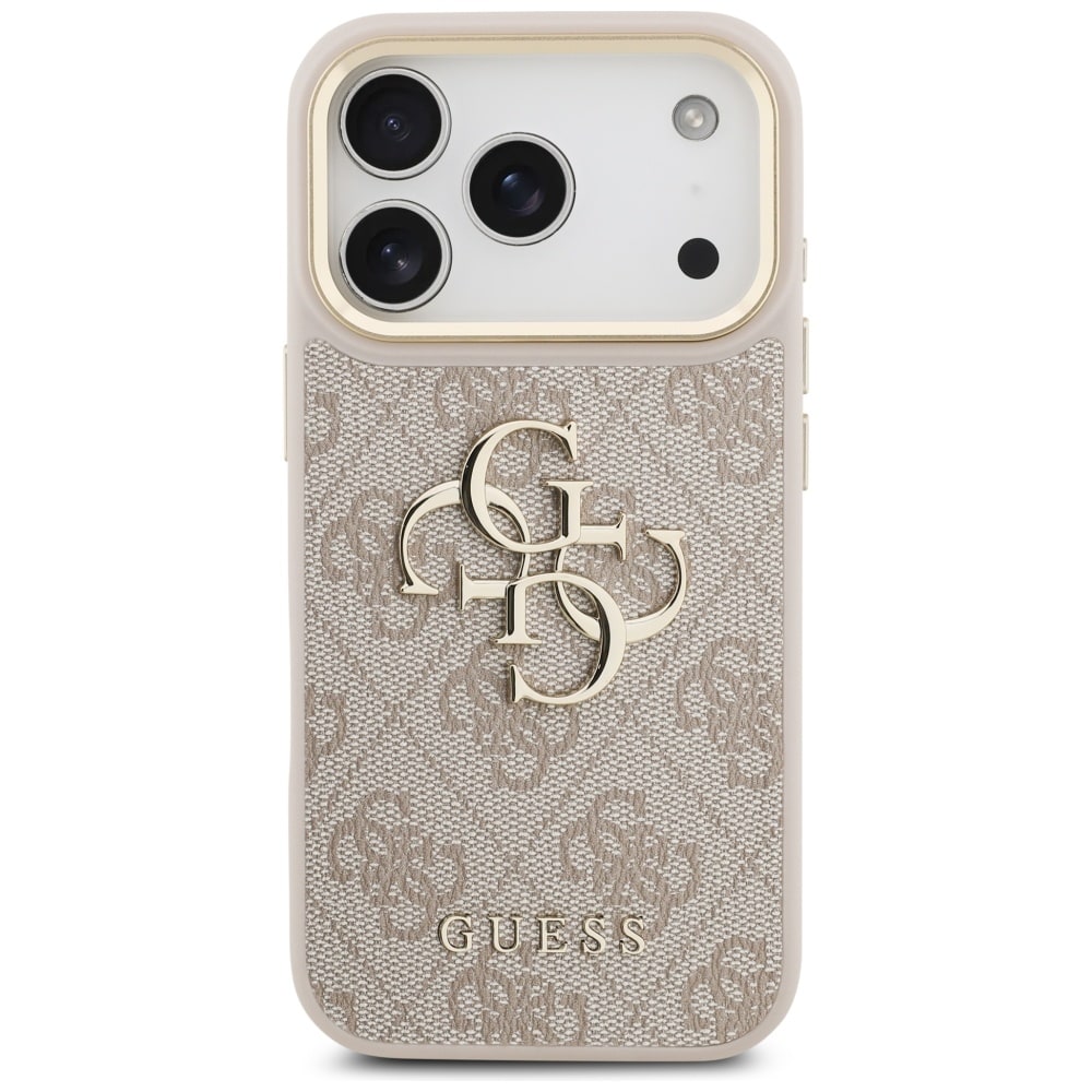 Guess 4G Big 4G Classic Logo Big Strap Metal Buttons Case for iPhone 17 Pro - Rosa