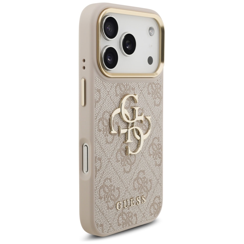 Guess 4G Big 4G Classic Logo Big Strap Metal Buttons Case for iPhone 17 Pro - Rosa