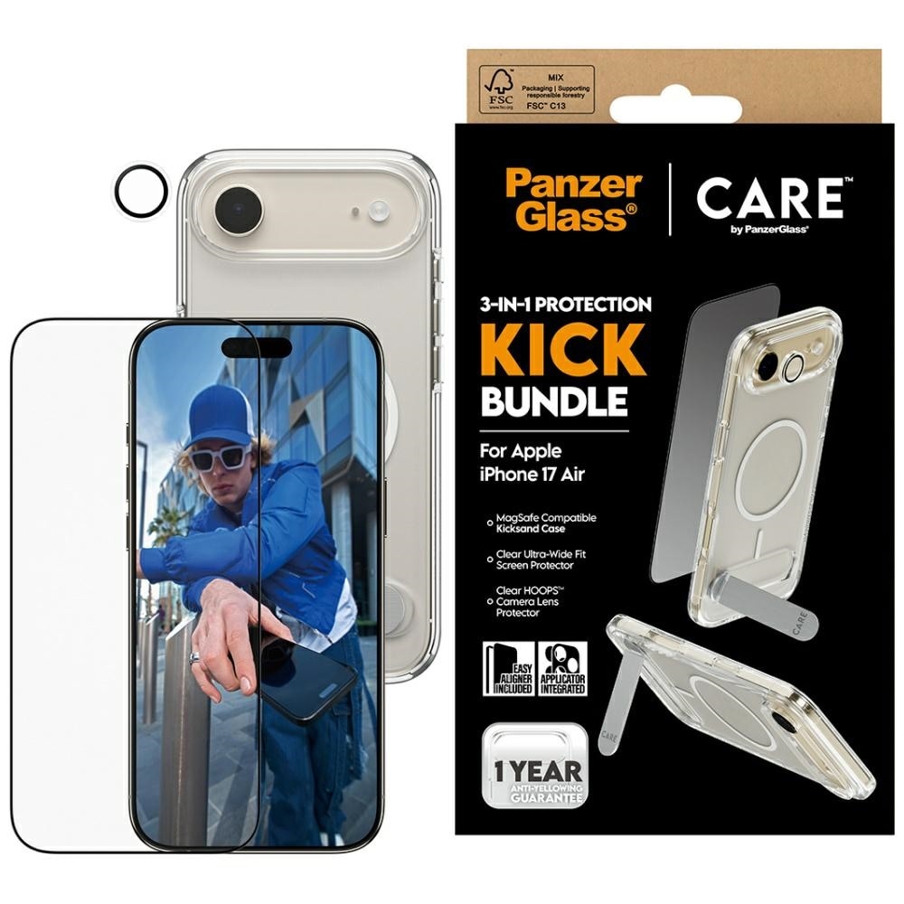 CARE by PanzerGlass Feature Kick 3-i-1-etui + glass + objektiv for iPhone Air