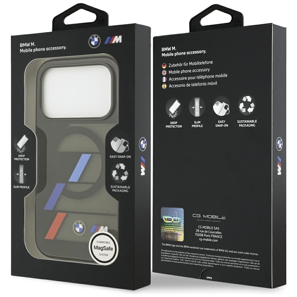 BMW M IML MagSafe-etui med metallknapper i tre farger for iPhone 17 Pro - svart