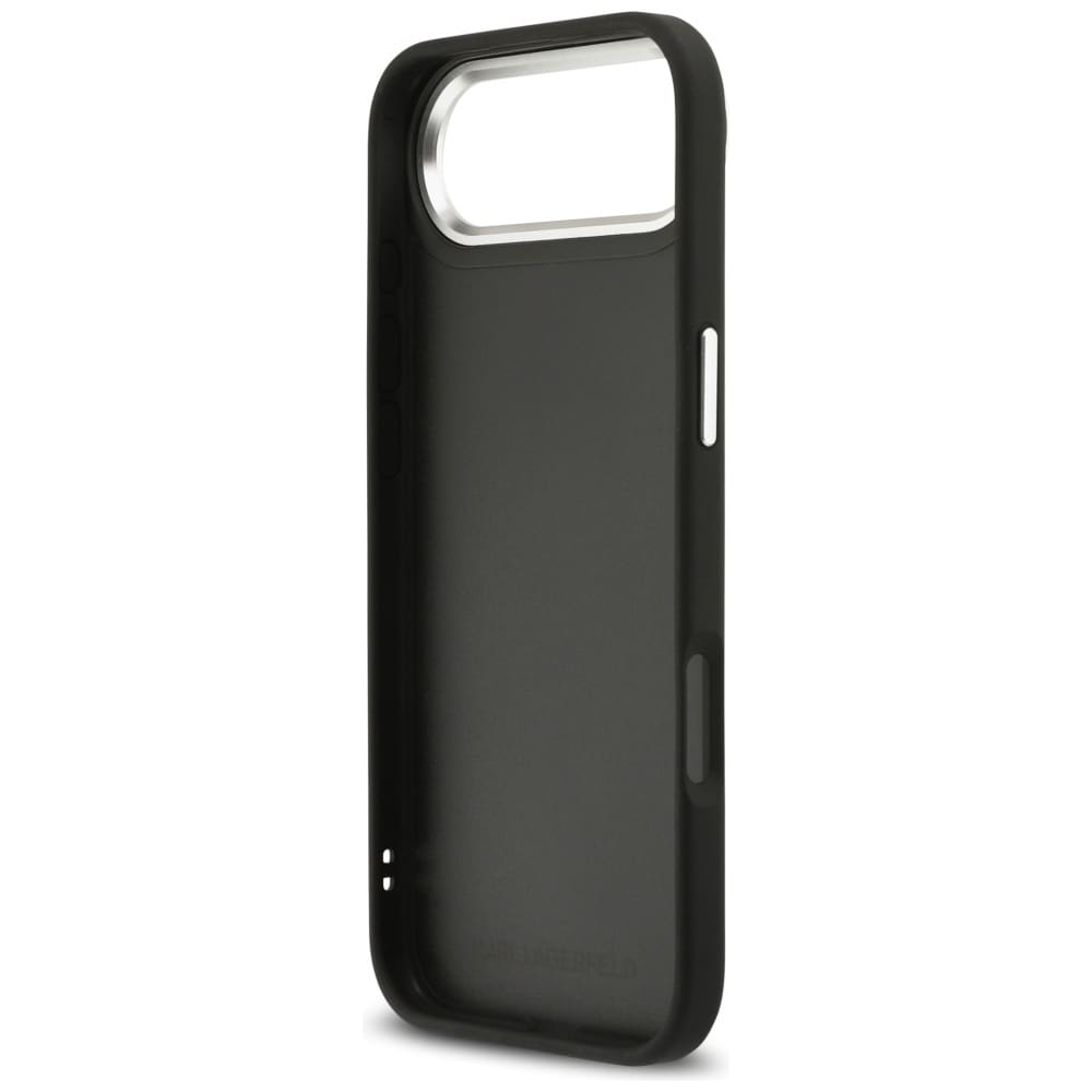 Karl Lagerfeld FW Grained Karl & Choupette Heads Pins & Logo iPhone Air Case - Svart