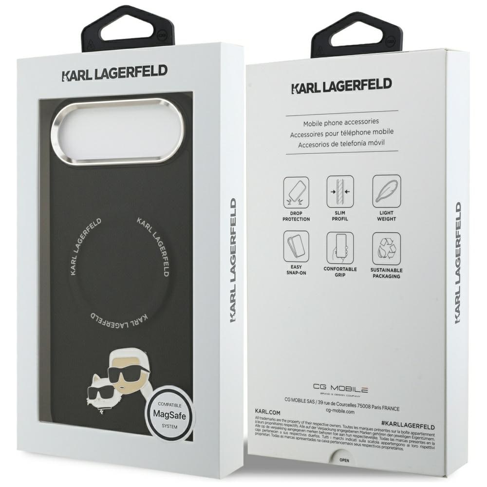 Karl Lagerfeld Karl & Choupette Pins MagSafe-etui for iPhone Air - Svart