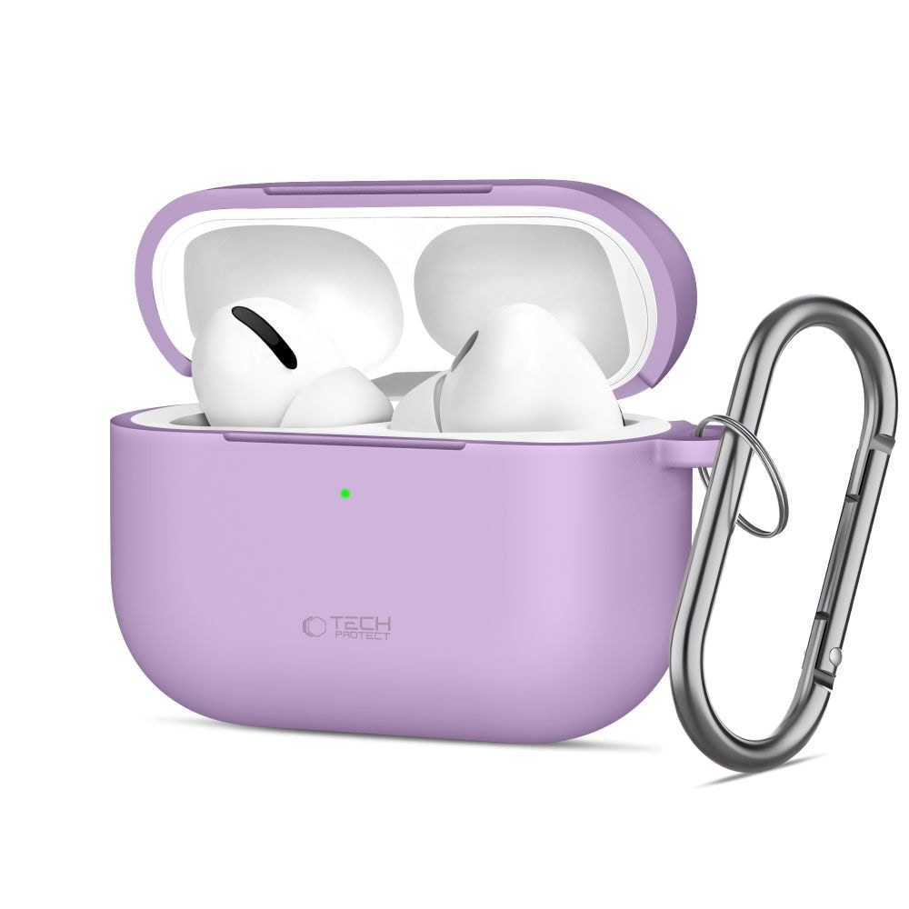 Tech-Protect silikonetui med krok for AirPods Pro - Lilla