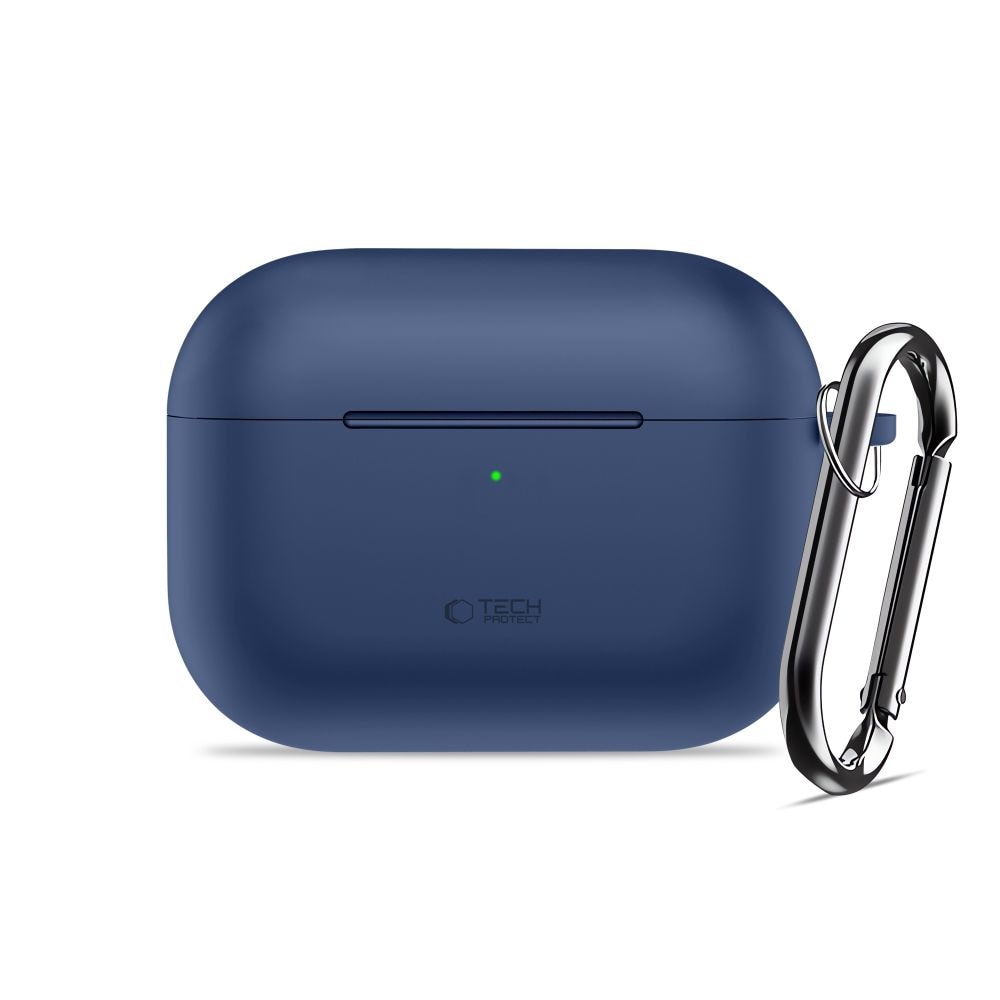 Tech-Protect silikonetui med krok for AirPods Pro - marineblå