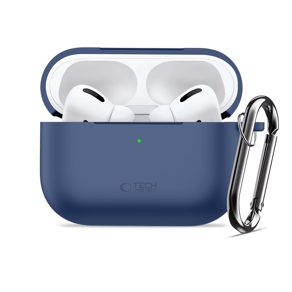 Tech-Protect silikonetui med krok for AirPods Pro - marineblå