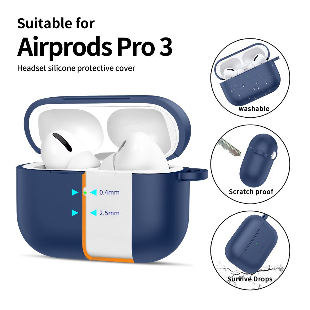 Tech-Protect silikonetui med krok for AirPods Pro - marineblå