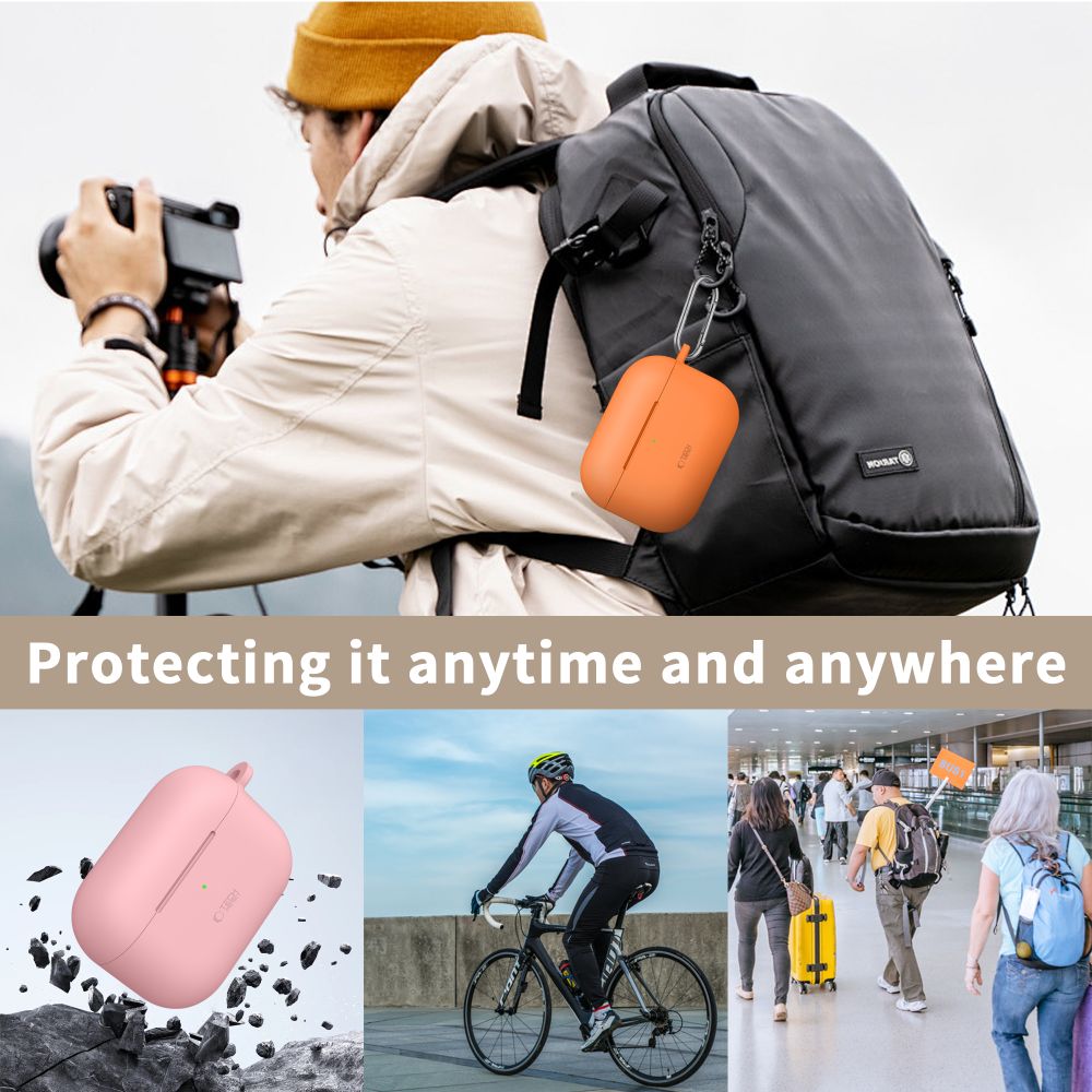 Tech-Protect silikonetui med krok for AirPods Pro - marineblå