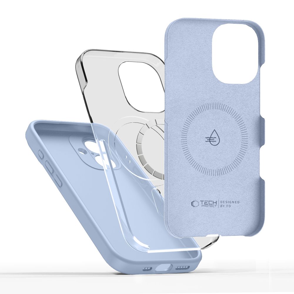 Tech-Protect MagSafe-etui i silikon for iPhone 17 - blå