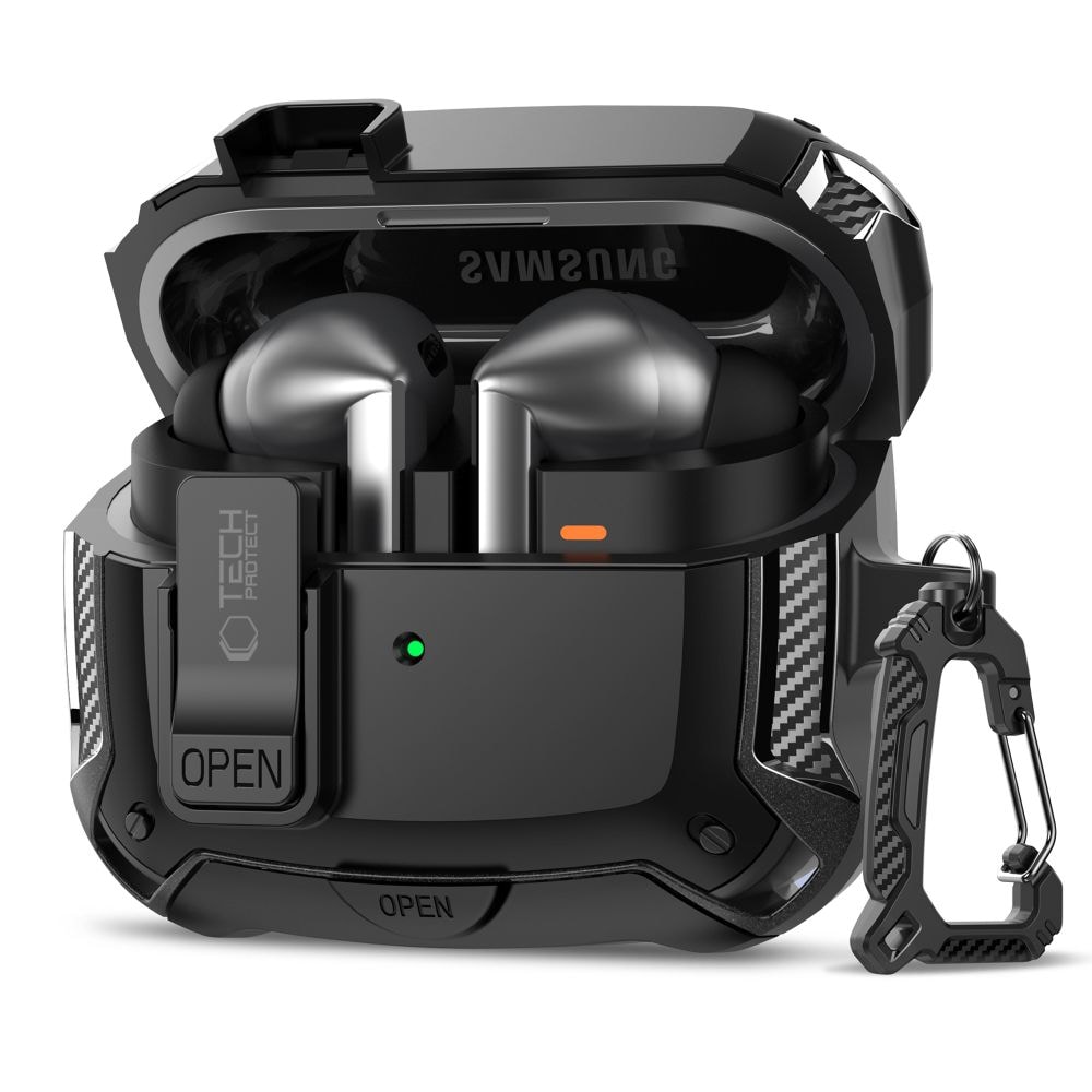 Tech-Protect silikonkroketui for Samsung Galaxy Buds 3 / 3 FE / 3 Pro - Svart