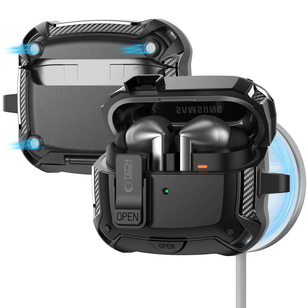 Tech-Protect silikonkroketui for Samsung Galaxy Buds 3 / 3 FE / 3 Pro - Svart