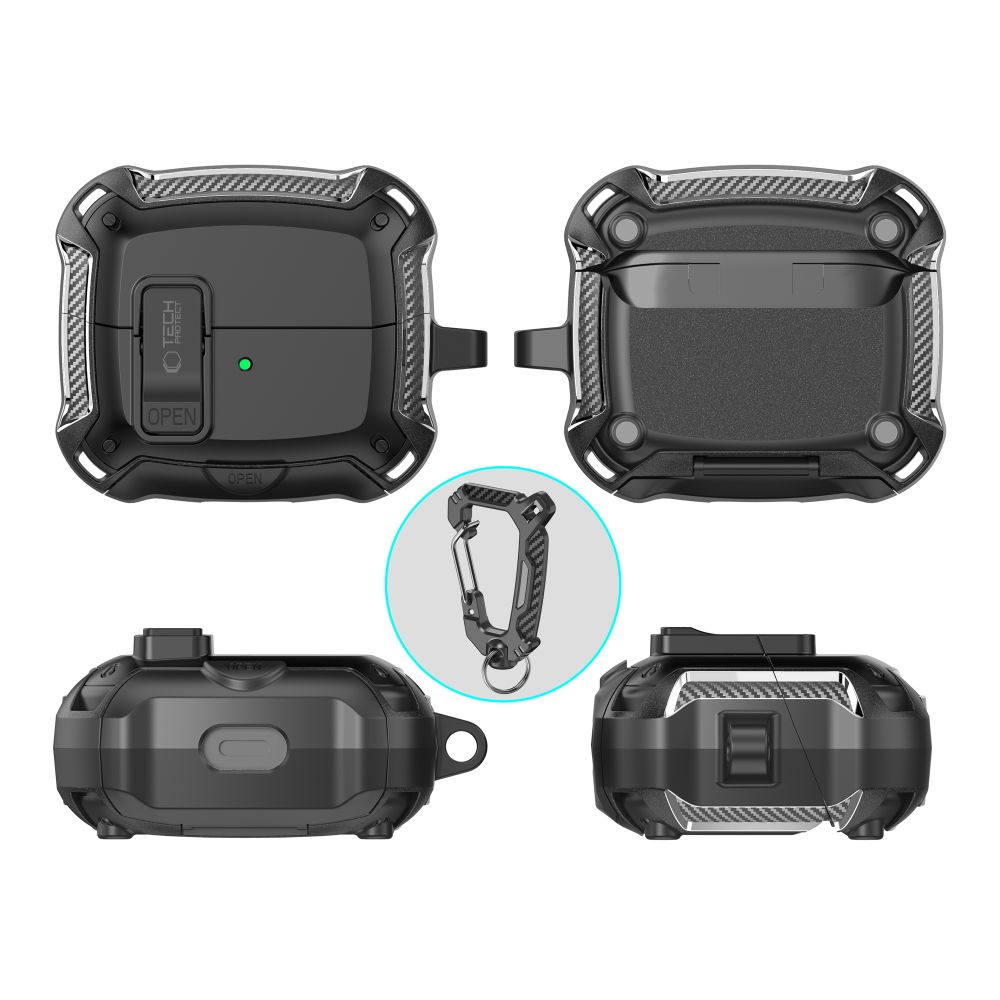 Tech-Protect silikonkroketui for Samsung Galaxy Buds 3 / 3 FE / 3 Pro - Svart
