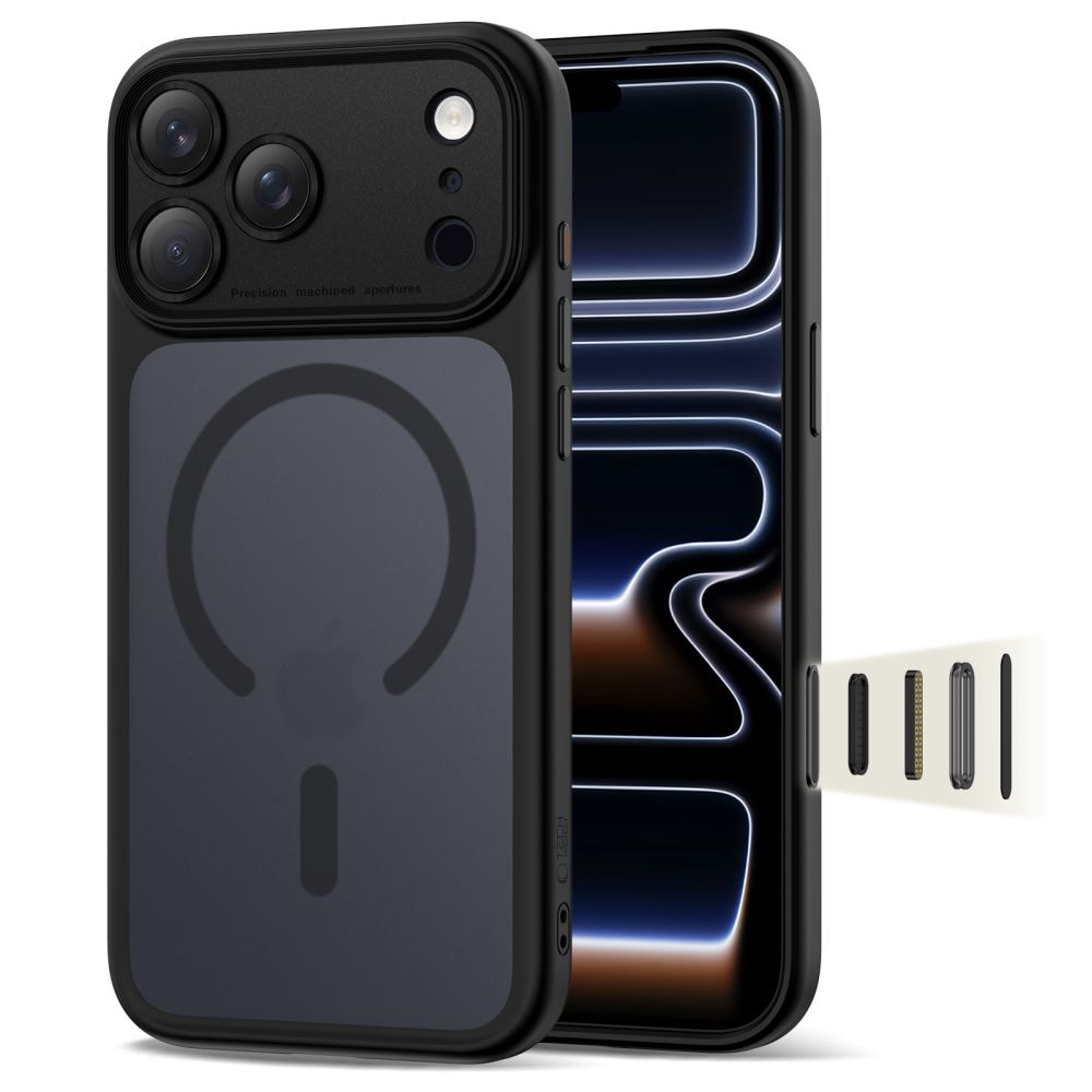 Tech-Protect Magpeak Magsafe CC-etui for iPhone 17 Pro - matt svart