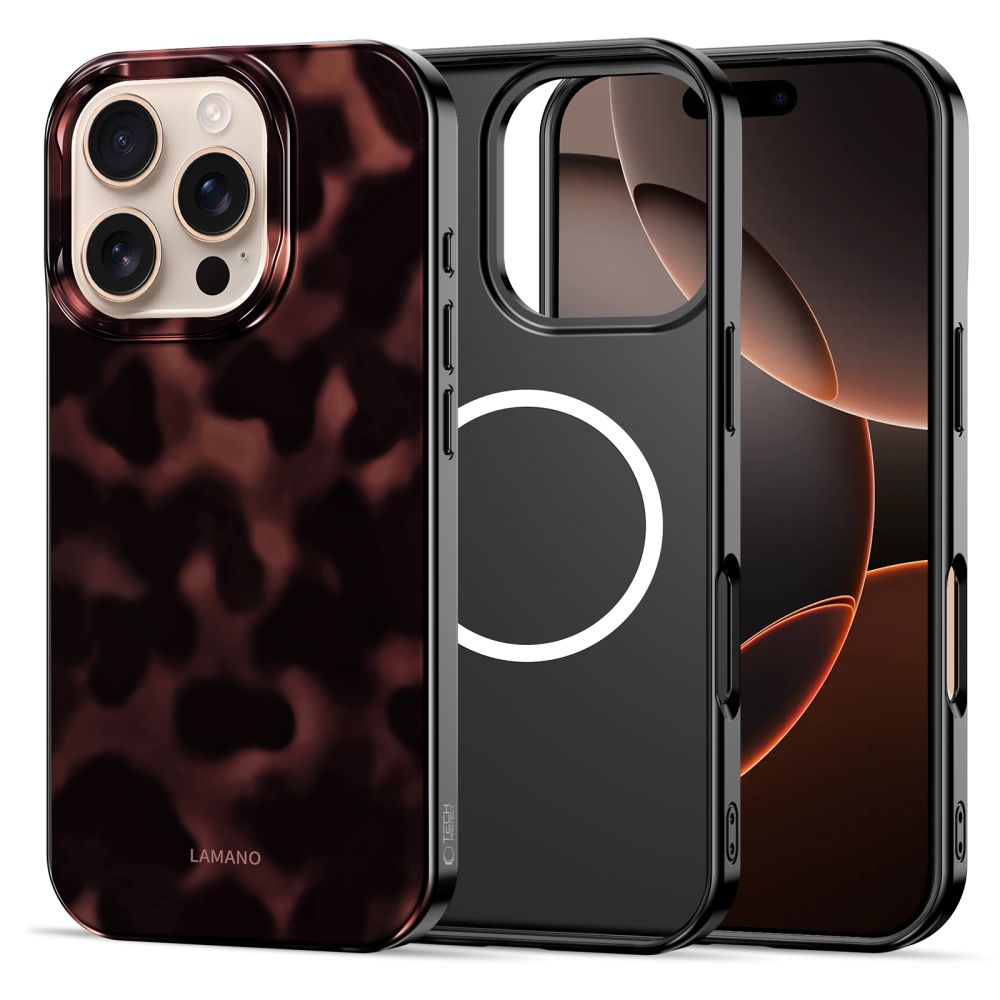 Tech-Protect Lamano MagSafe-etui for iPhone 16 Pro - svart og rød