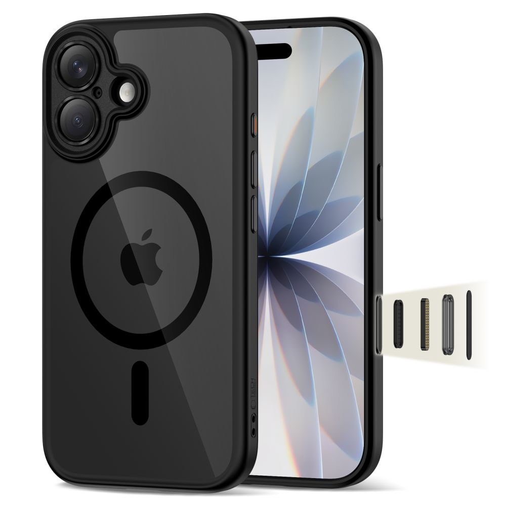 Tech-Protect Magpeak Magsafe CC-etui for iPhone 17 - Klar svart