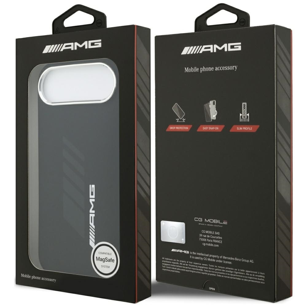 AMG MagSafe-etui i silikon i overdimensjonert Rhombs-størrelse for iPhone Air - svart