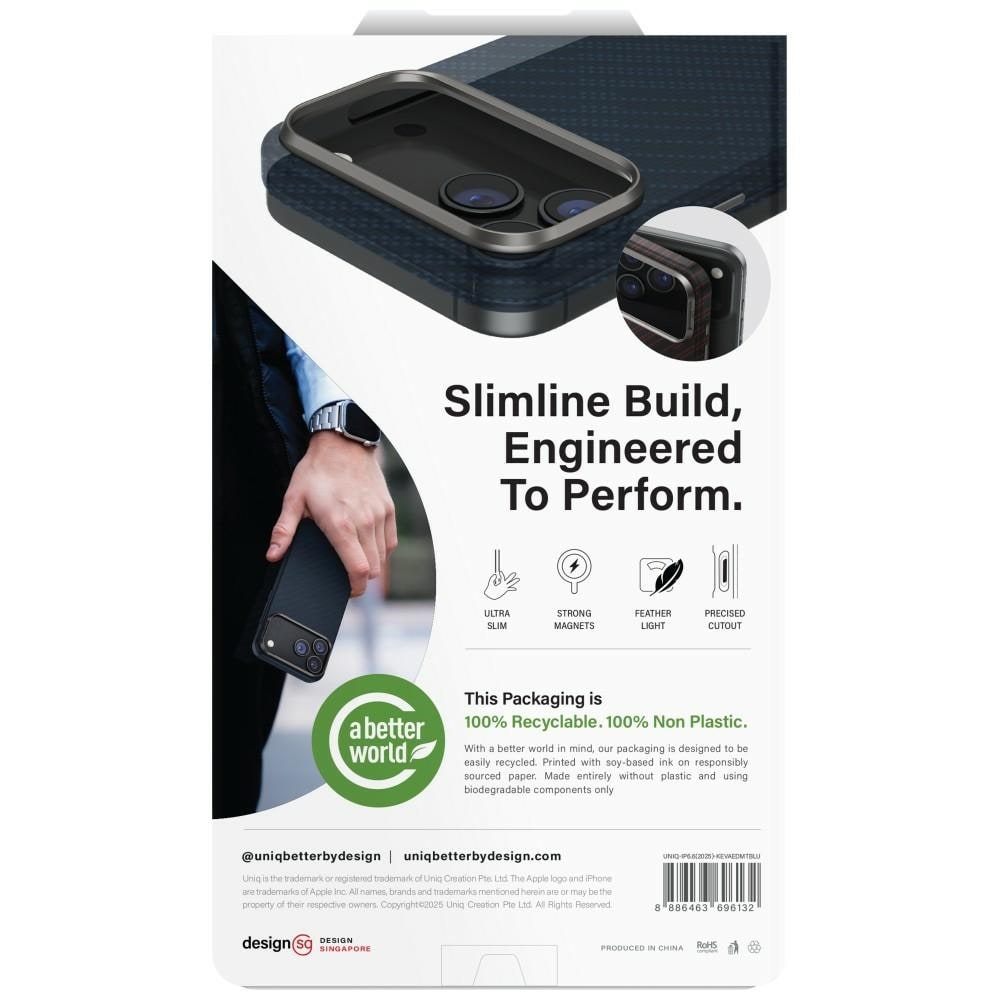 Uniq Keva EDGE Magclick-ladeveske for iPhone Air - Blå
