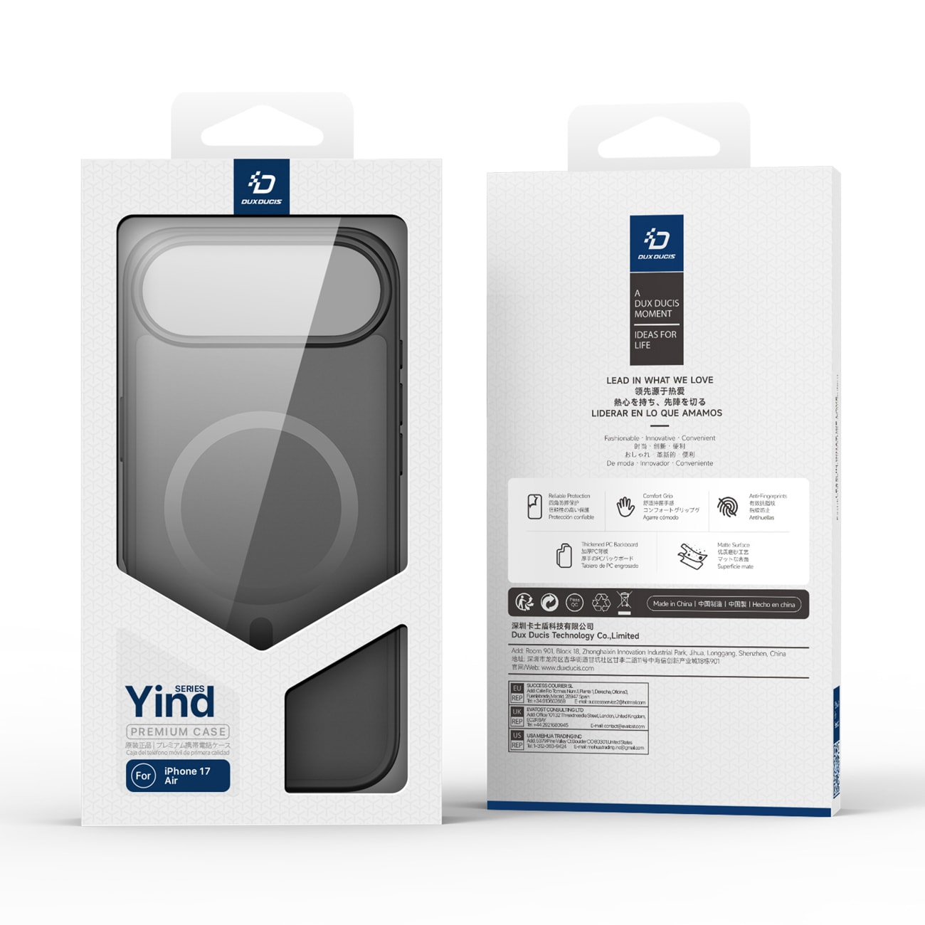 Dux Ducis Yind iPhone 17 Air-etui kompatibelt med MagSafe - svart