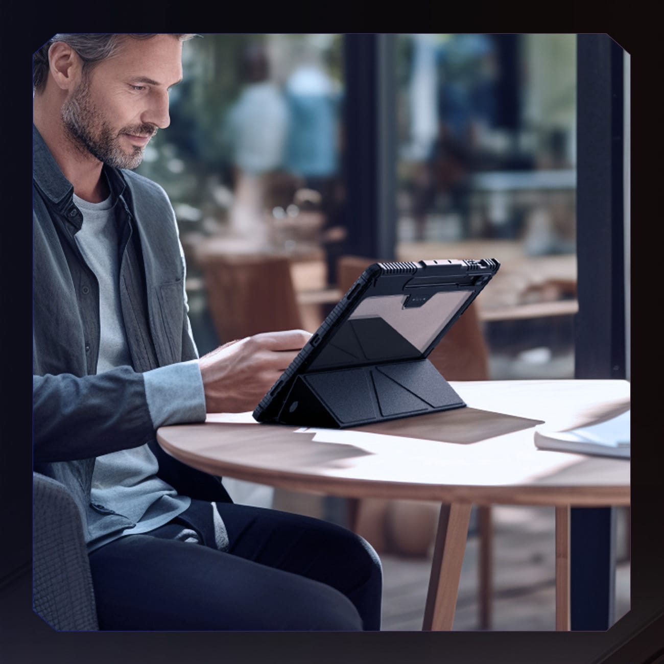 Nillkin Bumper Leather Case Pro-etui for Samsung Galaxy Tab S9+ - svart