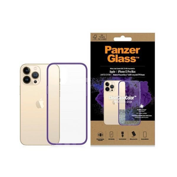 PanzerGlass ClearCase antibakteriell Military Grade veske for iPhone 13 Pro Max - klar lilla