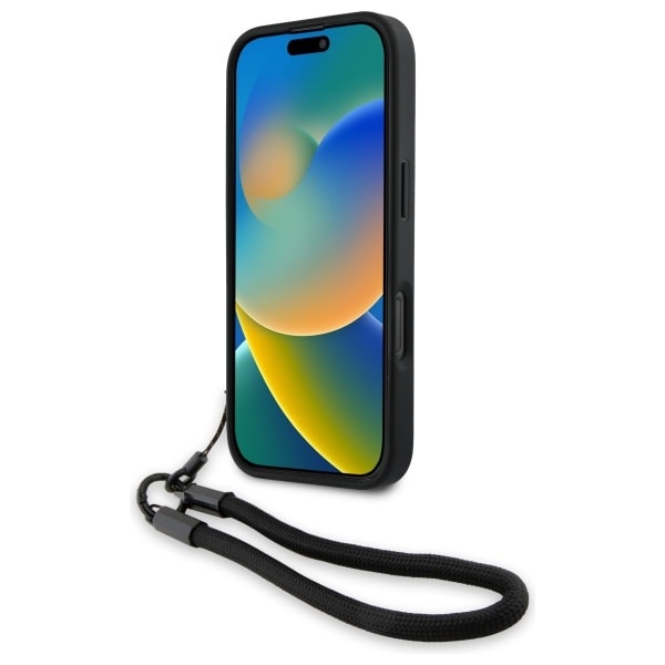 BMW Signature Wordmark-ledningsetui i lær for iPhone 16 Pro - svart