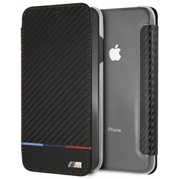 BMW Tricolor stripe i karbon iPhone XS Max-etui - svart