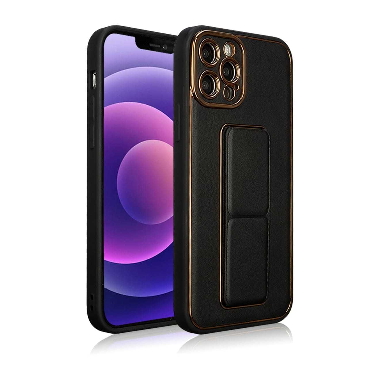 Nytt Kickstand-etui for $ 0000010n 12 Pro med stativ svart