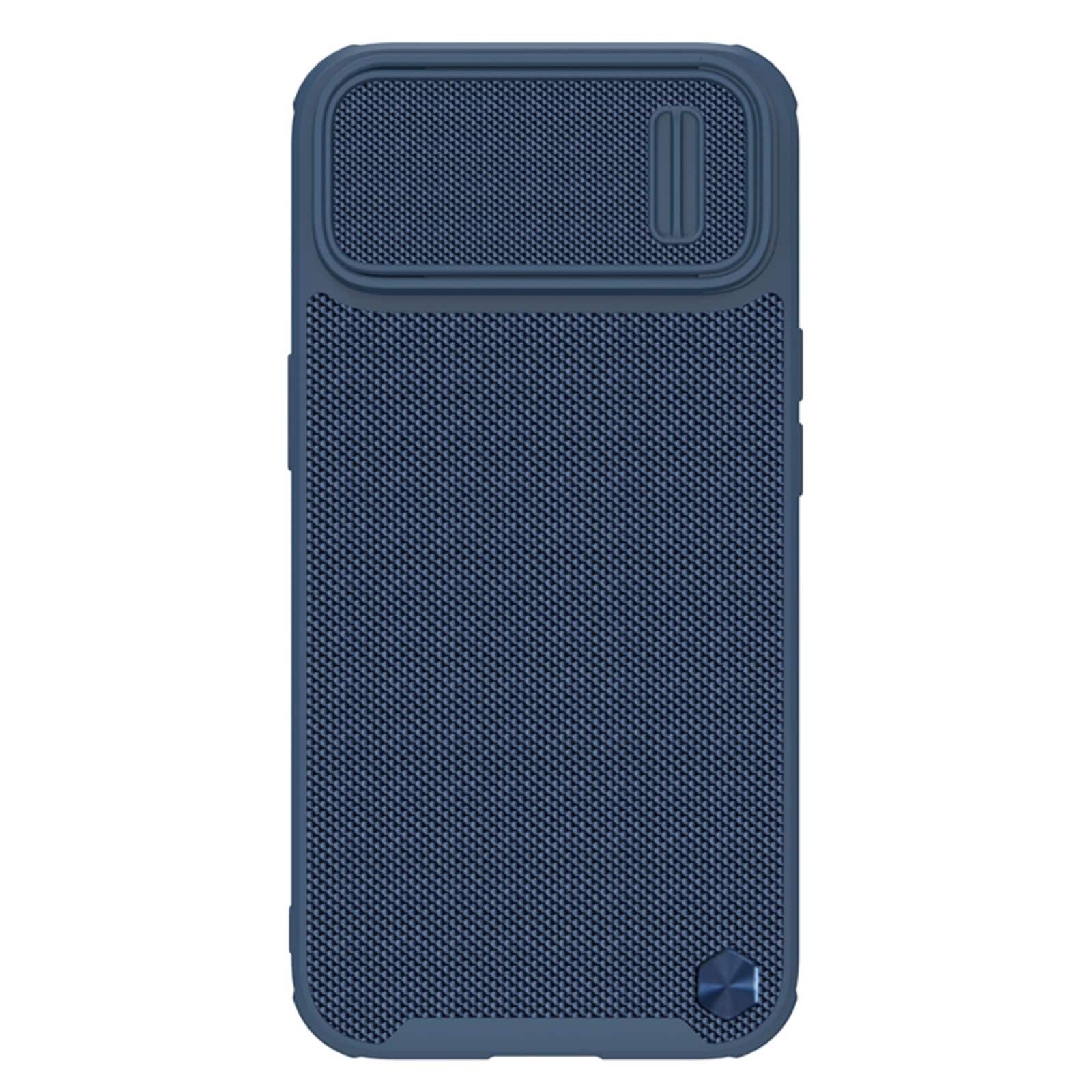 Nillkin Textured S Case for iPhone 14 Plus, pansrede deksel med kameradeksel, blå