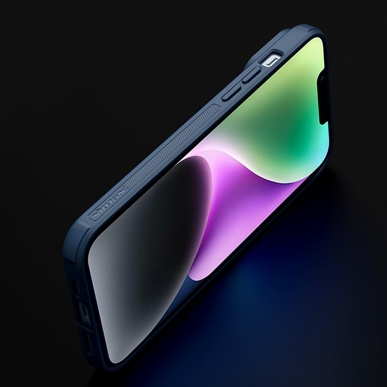 Nillkin Textured S Case for iPhone 14 Plus, pansrede deksel med kameradeksel, blå