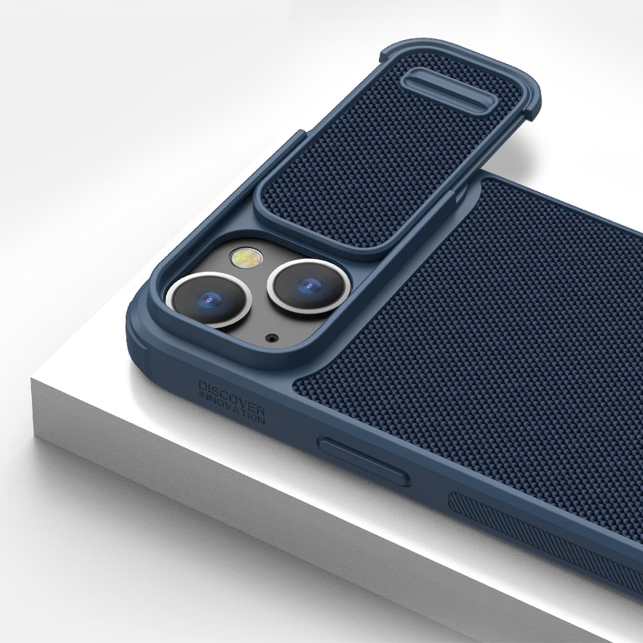 Nillkin Textured S Case for iPhone 14 Plus, pansrede deksel med kameradeksel, blå