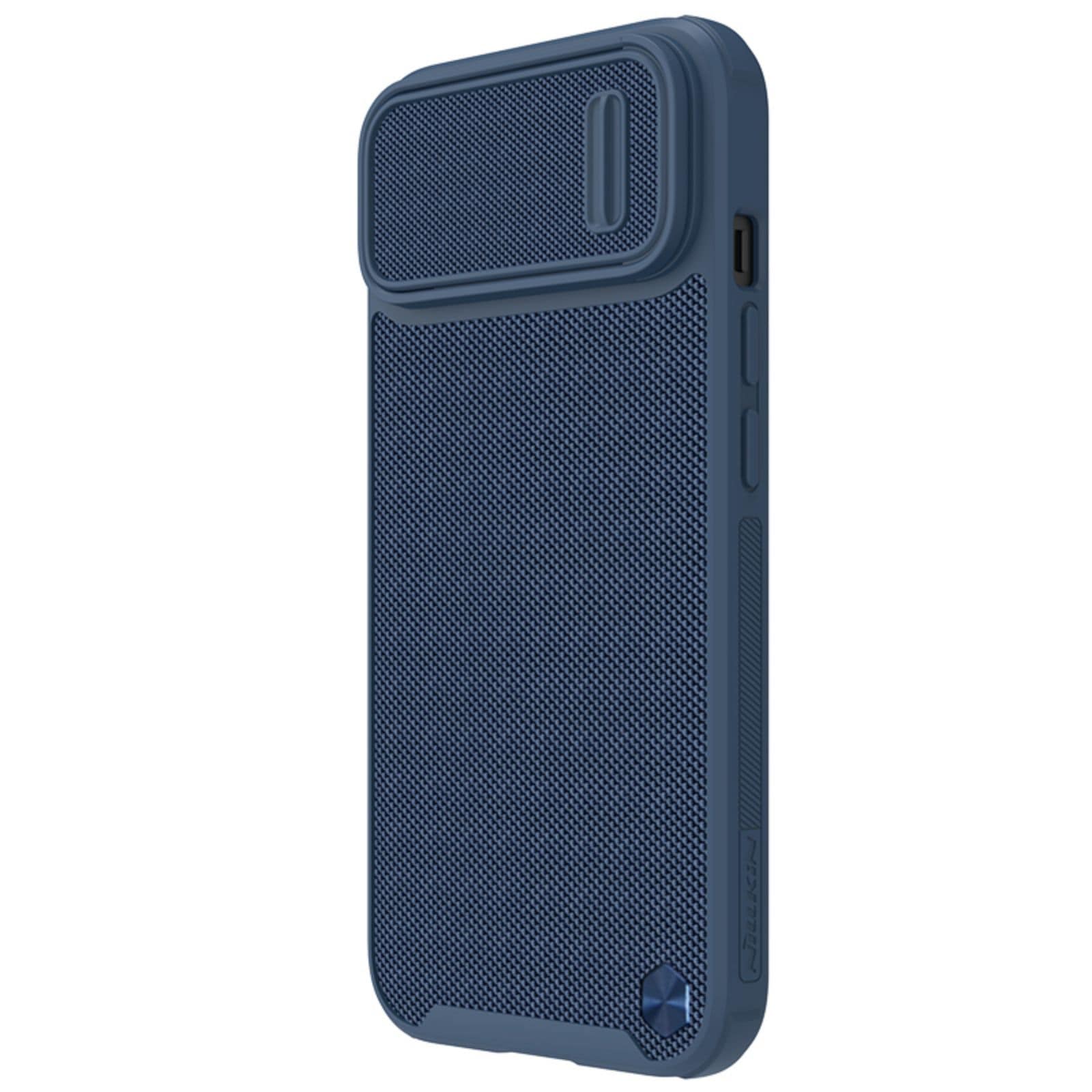Nillkin Textured S Case for iPhone 14 Plus, pansrede deksel med kameradeksel, blå