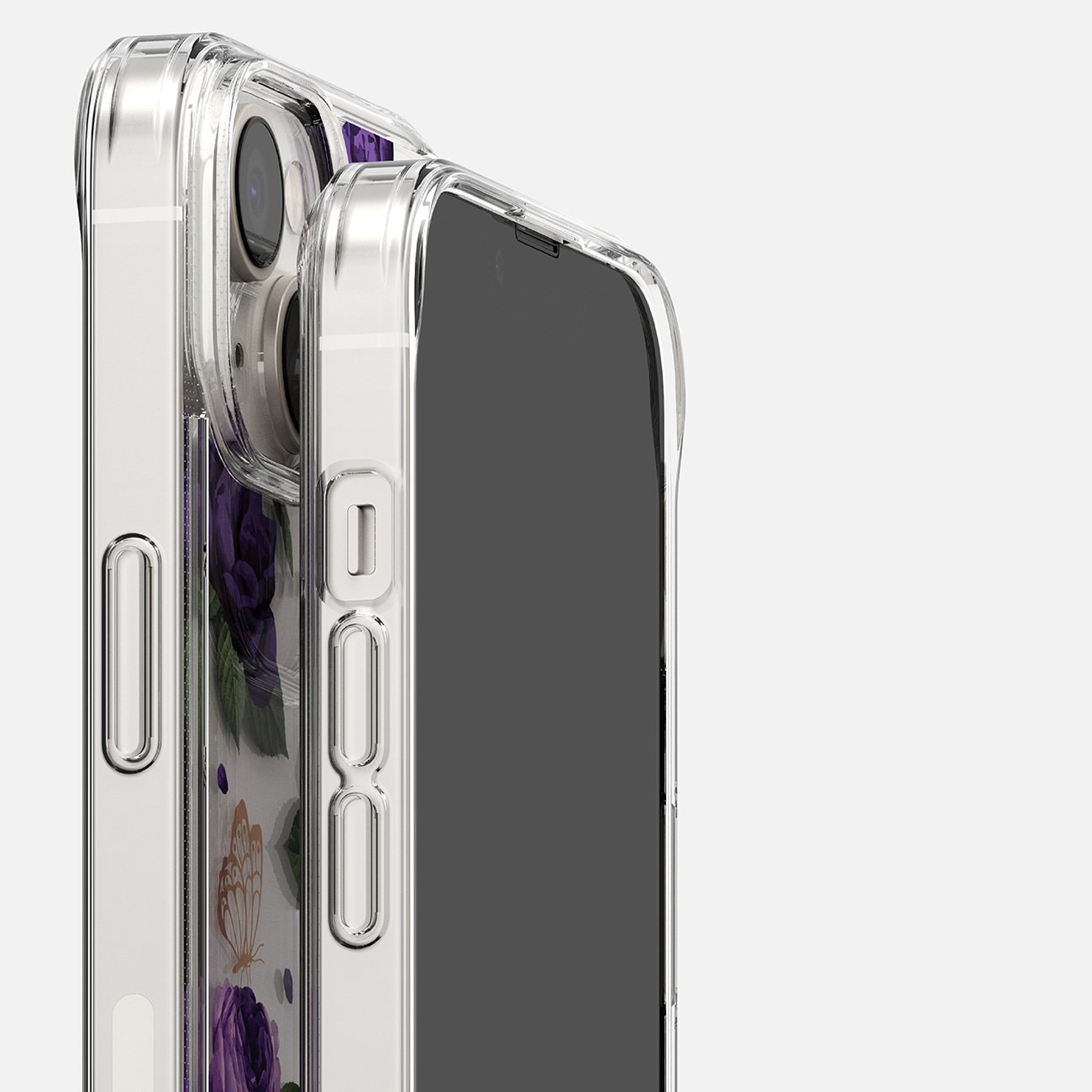 Ringke Fusion Design deksel med gelramme for iPhone 14 Plus, gjennomsiktig (lilla rose)