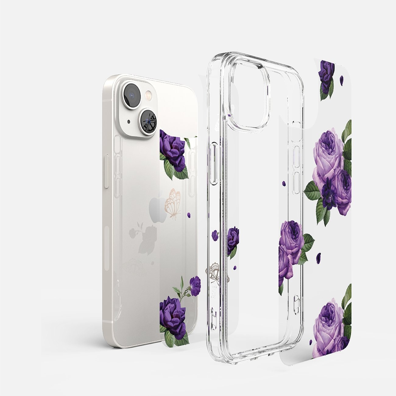 Ringke Fusion Design deksel med gelramme for iPhone 14 Plus, gjennomsiktig (lilla rose)