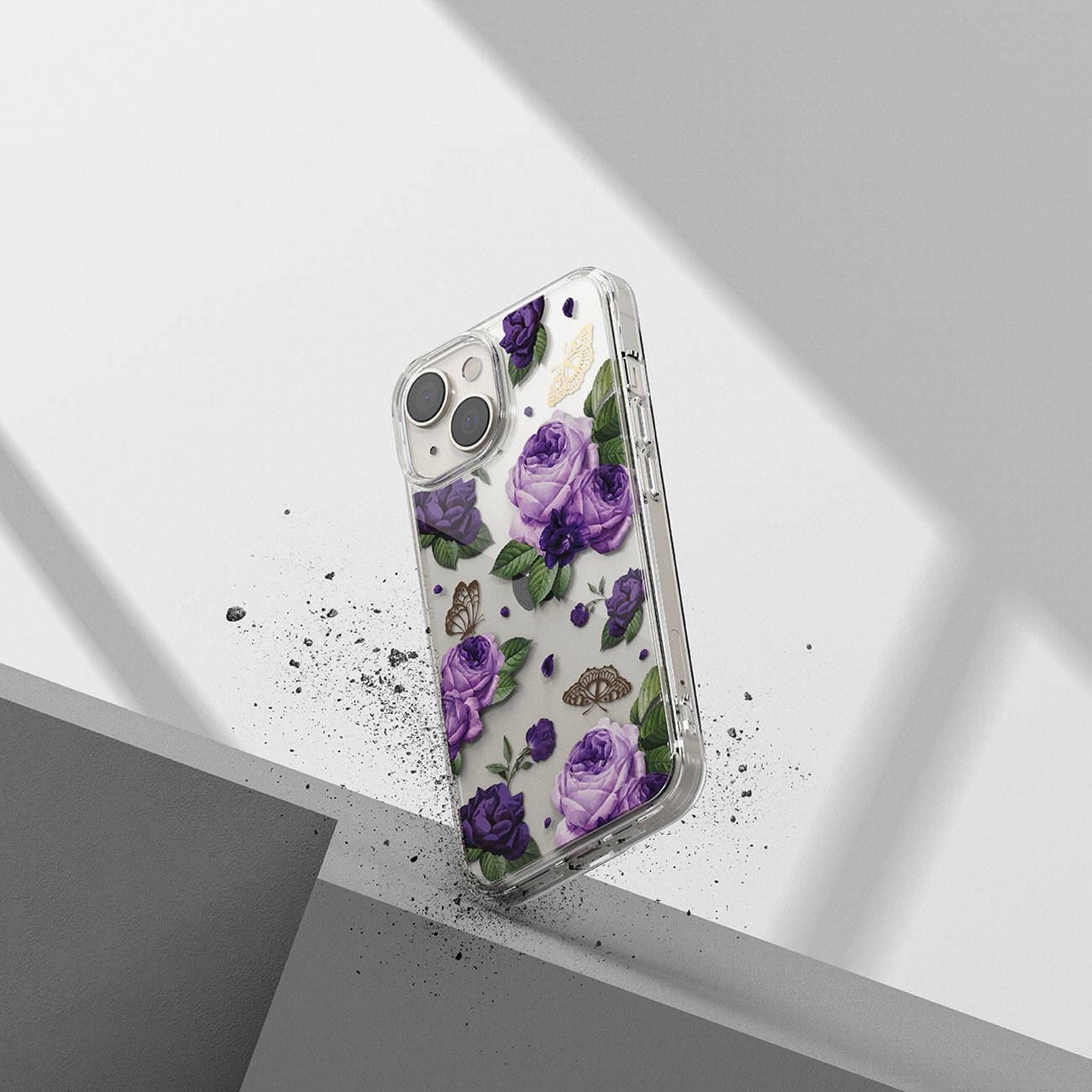 Ringke Fusion Design deksel med gelramme for iPhone 14 Plus, gjennomsiktig (lilla rose)
