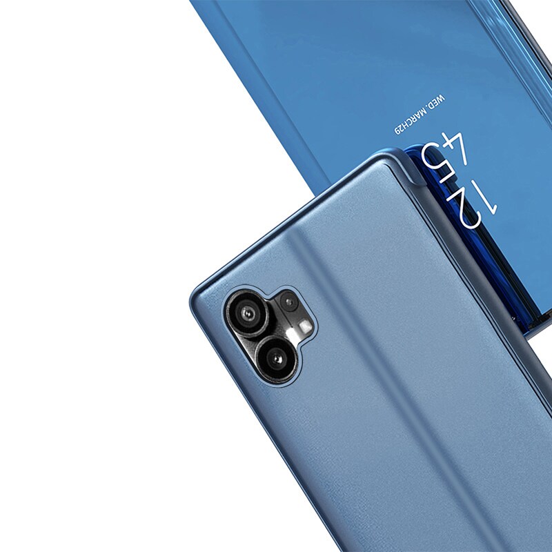 Clear View Case-etui for Nothing Telefon 1 flip-etui svart