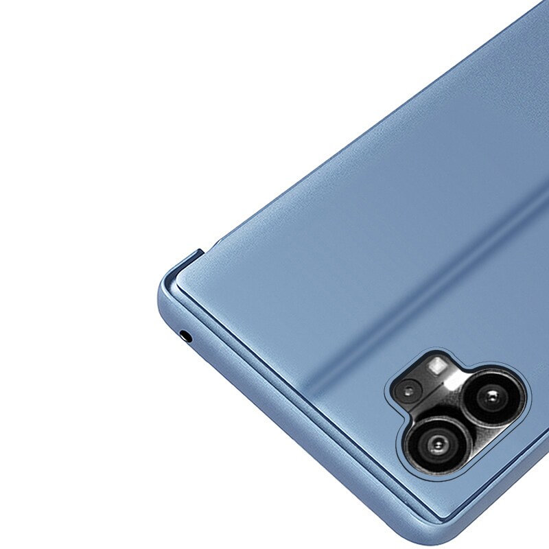 Clear View Case-etui for Nothing Telefon 1 flip-etui svart