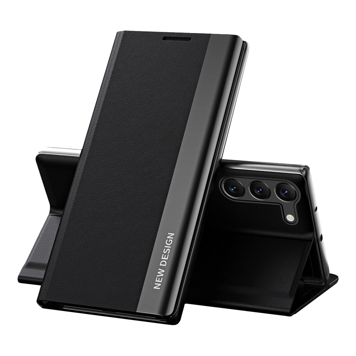 Sleep Case Pro-etui for Samsung Galaxy S23+ med flipstativ svart