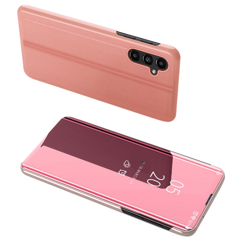 Clear View-etui for Samsung Galaxy A54 5G flipdeksel rosa