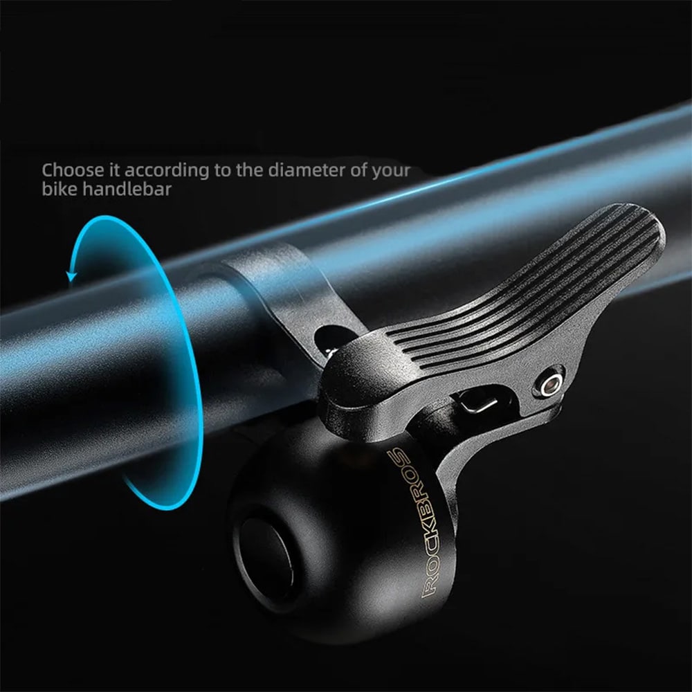 Rockbros 34210007002 sykkelklokke for høyre side av styret - svart