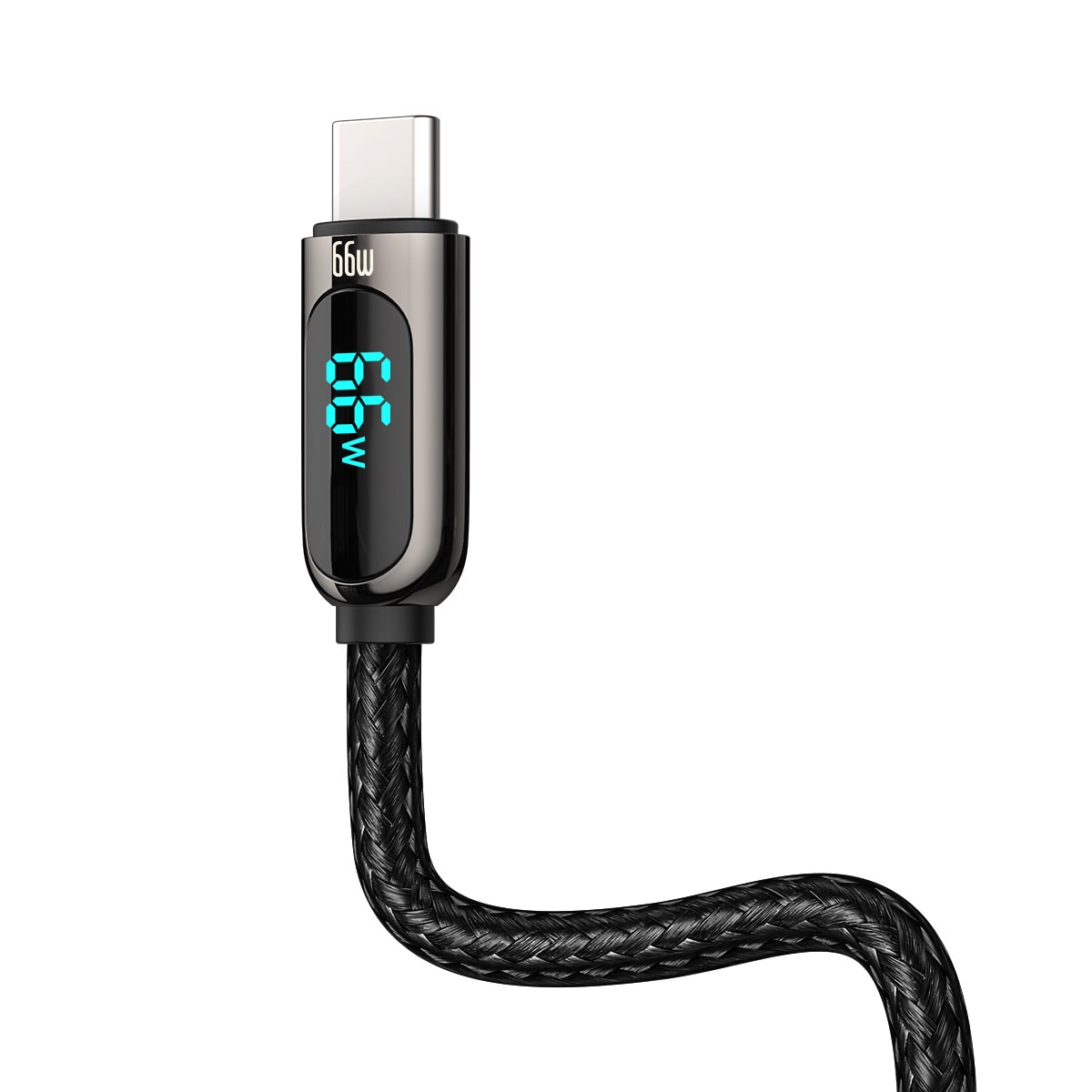 Baseus Display hurtigladende data USB-A / USB-C 66W 1 m kabel - svart