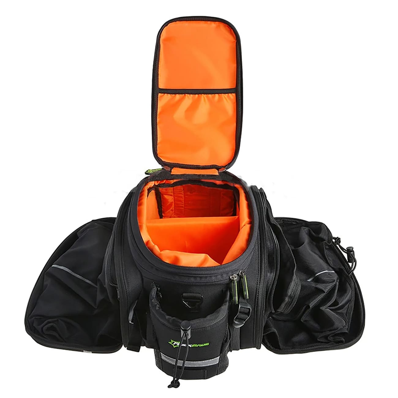 Rockbros A6-03BK bagasjebrettveske 10–35 l / sykkelveske med utvidbare sidelommer – Svart