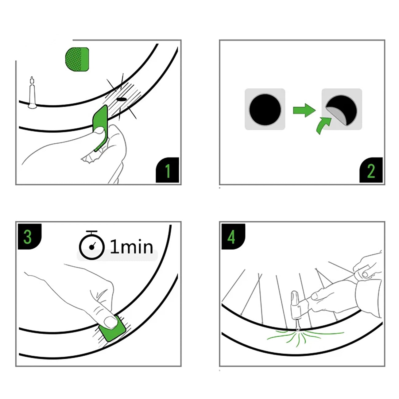 Rockbros GJ2001 reparasjonssett for sykkelslanger - gjennomskinnelig
