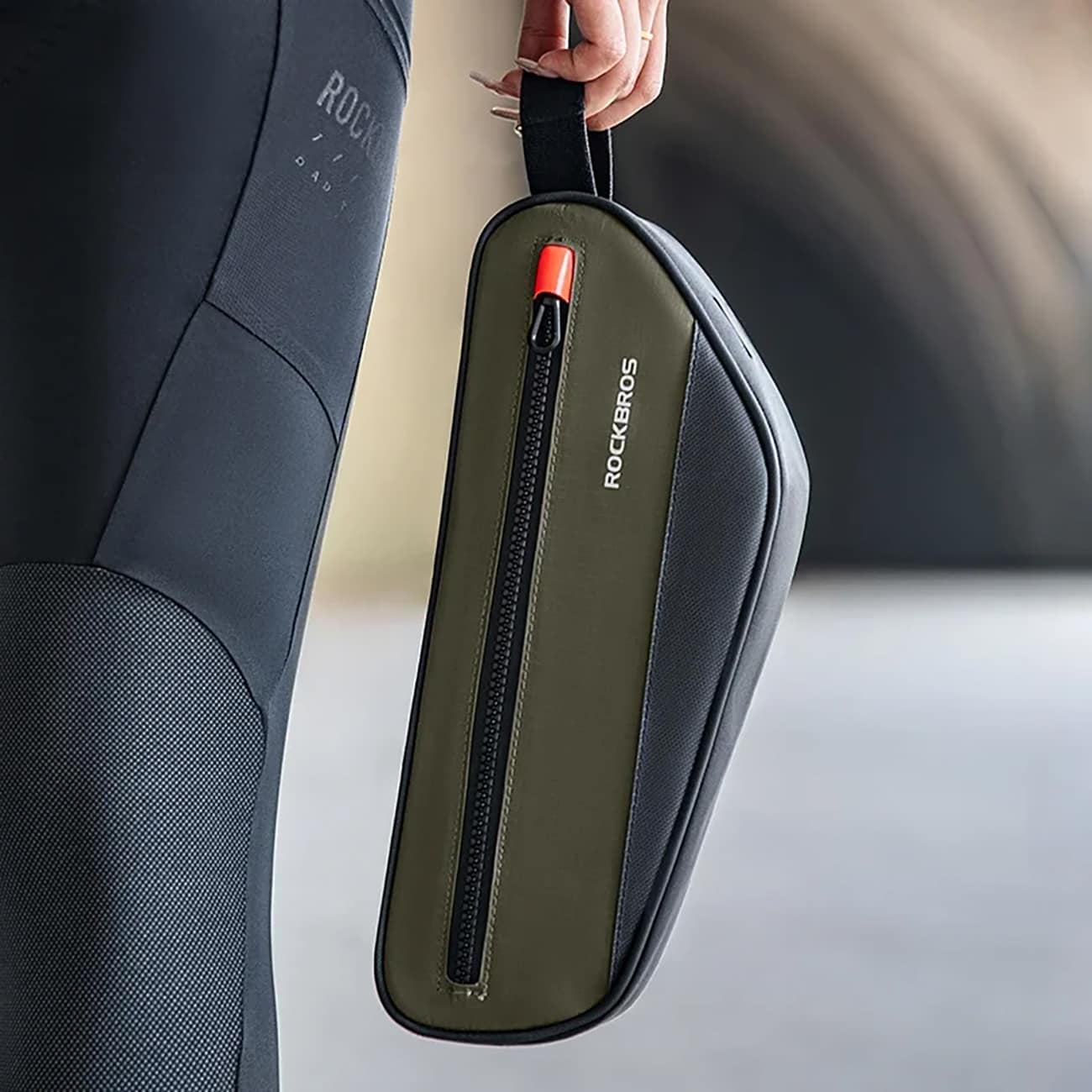 Rockbros 30120079001 sykkelveske for 1,7 l ramme - grønn og svart