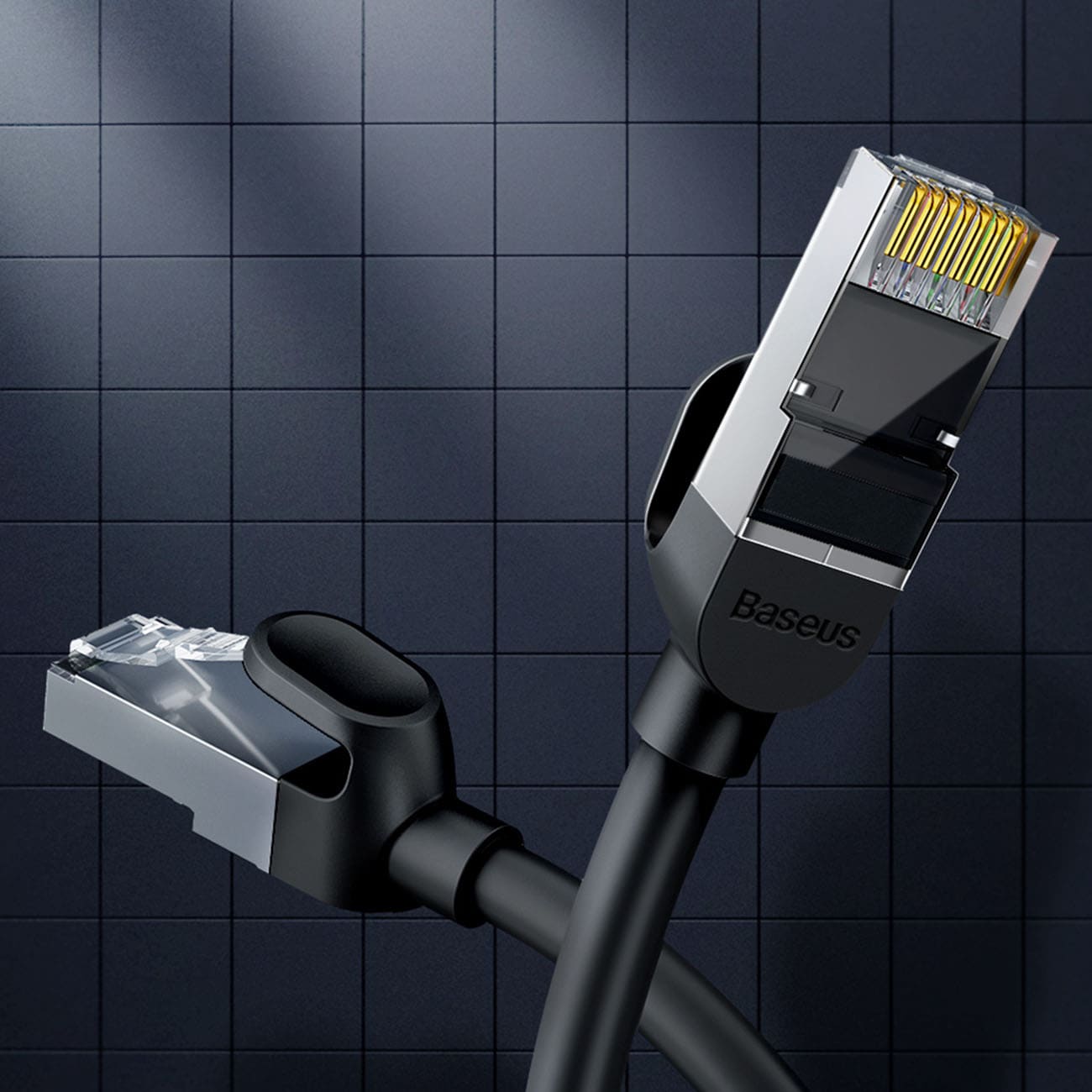 Baseus Høyhastighets flat Ethernet CAT6 RJ45 nettverkskabel 1m - svart