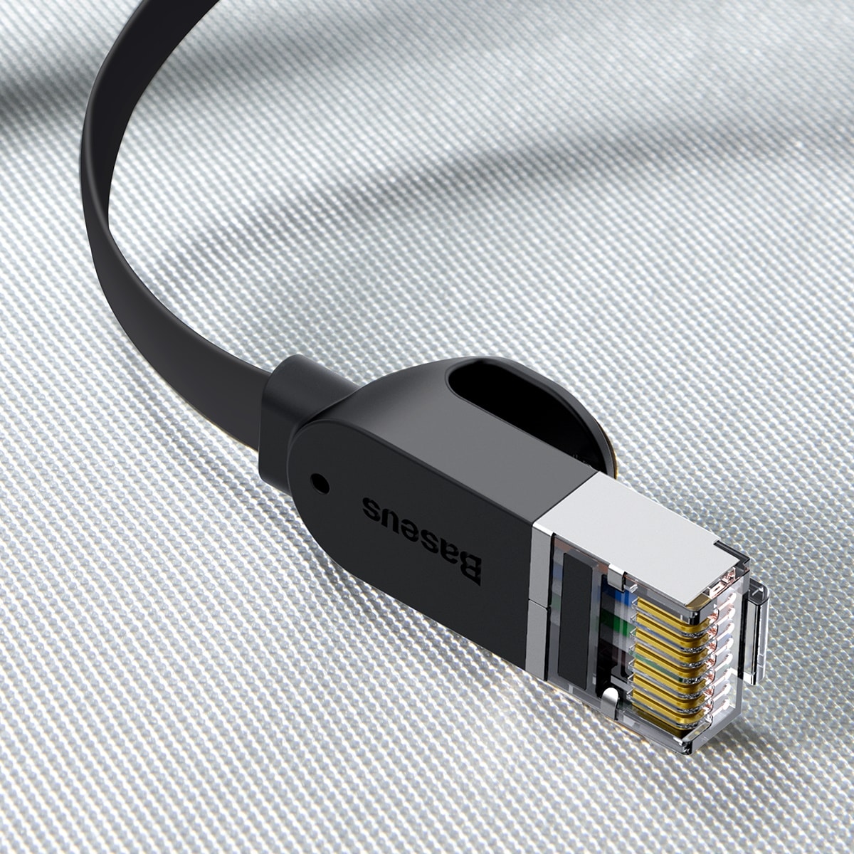 Baseus Høyhastighets flat Ethernet CAT6 RJ45 nettverkskabel 1m - svart